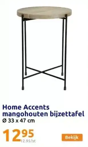 Action Home accents mangohouten bijzettafel aanbieding