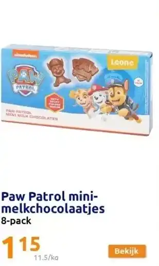 Action Paw patrol mini-melkchocolaatjes aanbieding