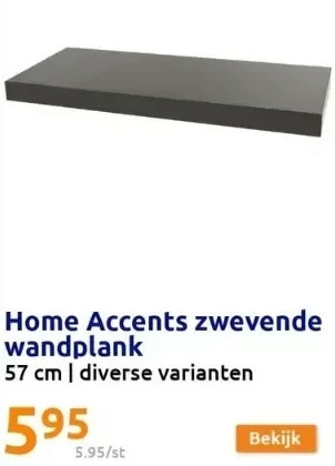 Action Home accents zwevende wandplank aanbieding