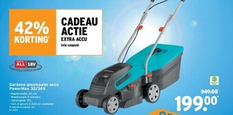 GAMMA Gardena grasmaaier accu powermax 32/36v aanbieding