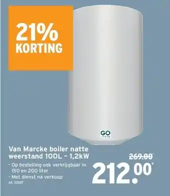 GAMMA Van marcke boiler natte weerstand 100l – 1,2kw aanbieding