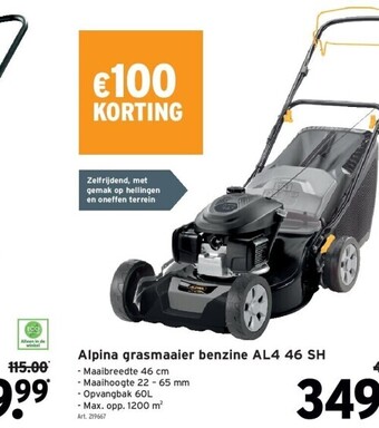 GAMMA Alpina grasmaaier benzine al4 46 sh aanbieding