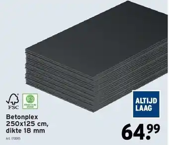 GAMMA Betonplex 250x125 cm, dikte 18 mm aanbieding