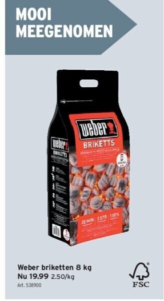 GAMMA Weber briketten 8 kg aanbieding
