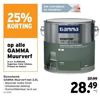 GAMMA Op alle gamma muurverf aanbieding