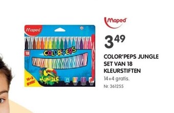 Color’peps jungle set van 18 kleurstiften