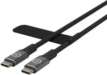 Bluebuilt usb c naar usb c kabel 1,5m nylon zwart duo pack
