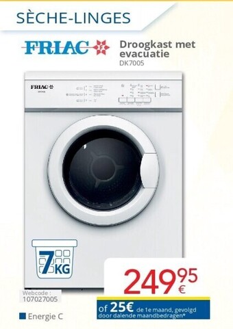 Droogkast met  evacuatie dk7005