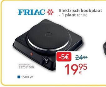 Eldi Elektrisch kookplaat - 1 plaat ec 1500 aanbieding