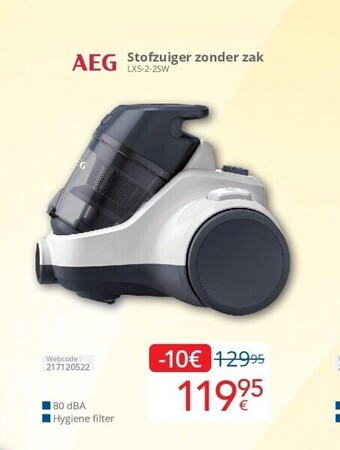 Eldi Stofzuiger zonder zak lx5-2-2sw aanbieding