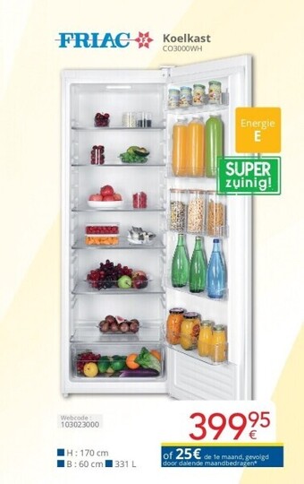Eldi Koelkast co3000wh aanbieding