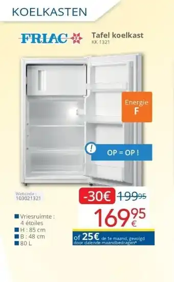 Eldi Tafel koelkast kk 1321 aanbieding