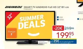 Eldi Digihome smart-tv android full hd 32’’/81 cm f32dga30/1 aanbieding