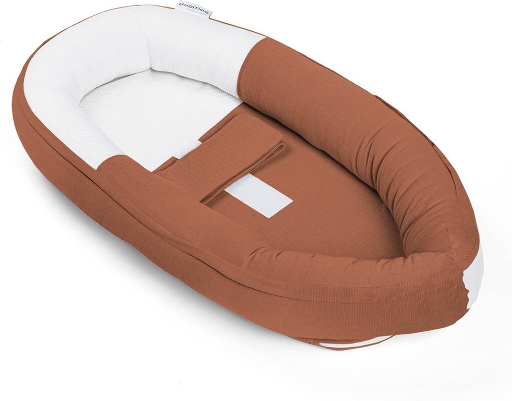 Bol.com Doomoo cocoon - babynestje - organisch katoen - 74 x 46 cm - tetra jersey terracotta aanbieding