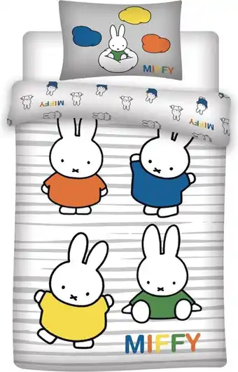 Bol.com Miffy baby dekbedovertrek, nijntje - 100 x 135 cm - katoen aanbieding