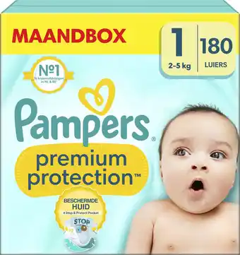 Bol.com Pampers premium protection - maat 1 (2kg - 5kg) - 180 luiers - maandbox aanbieding