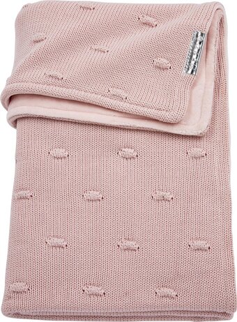 Bol.com Meyco knots velvet ledikantdeken - 100x150 cm - roze aanbieding