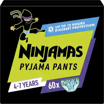 Pampers ninjamas nachtluiers maat 7 (4-7 jaar) jongen 60 stuks