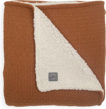 Bol.com Jollein baby deken wieg 75x100cm teddy bliss knit - caramel aanbieding