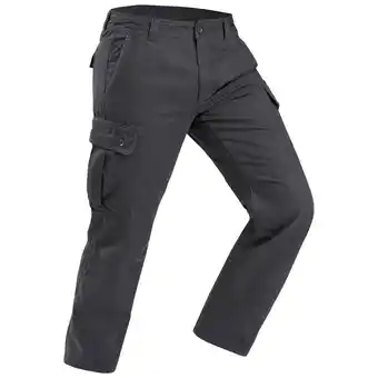 Decathlon Cargobroek voor backpacken heren travel 100 warm grijs aanbieding