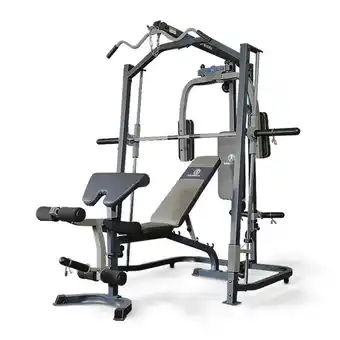 Decathlon Mp3100 smith machine en bank - ondersteunt 135kg - 25 en 50mm schijven aanbieding