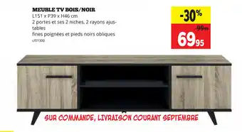 Meuble TV Bois/Noir