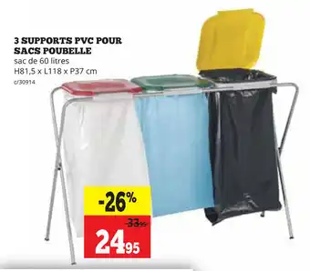 3 Supports PVC Pour Sacs Poubelle