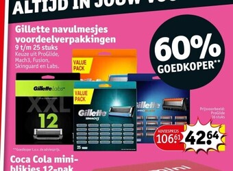 Kruidvat Gillette navulmesjes voordeelverpakkingen aanbieding