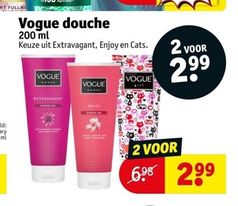 Kruidvat Vogue douche 200 ml aanbieding