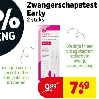 Kruidvat Zwangerschapstest early aanbieding