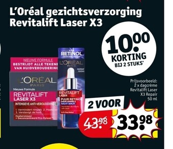 Kruidvat L’oréal gezichtsverzorging revitalift laser x3 aanbieding