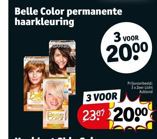 Belle color permanente haarkleuring promotie bij Kruidvat