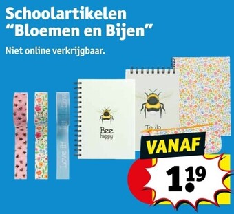 Kruidvat Schoolartikelen “bloemen en bijen” aanbieding