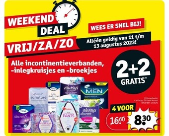 Kruidvat Alle incontinentieverbanden, -inlegkruisjes en -broekjes aanbieding
