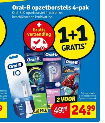 Kruidvat Oral-b opzetborstels 4-pak aanbieding