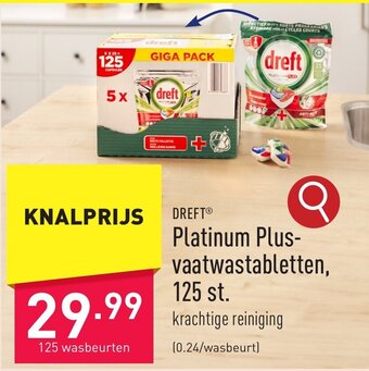 ALDI DREFT Platinum Plus- vaatwastabletten aanbieding