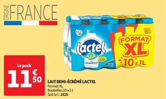 Auchan LAIT DEMI-ÉCRÉMÉ LACTEL aanbieding