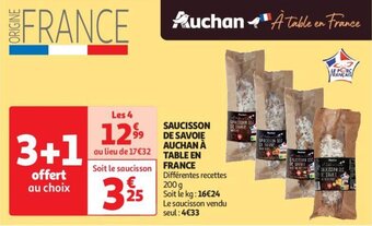 Auchan SAUCISSON DE SAVOIE aanbieding