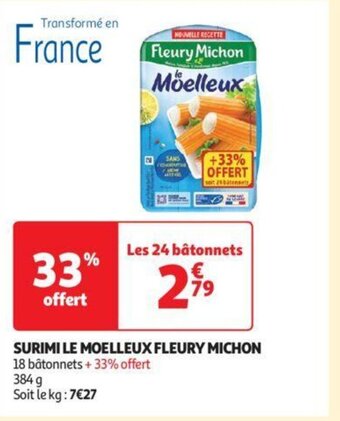 Auchan SURIMI LE MOELLEUX FLEURY MICHON aanbieding