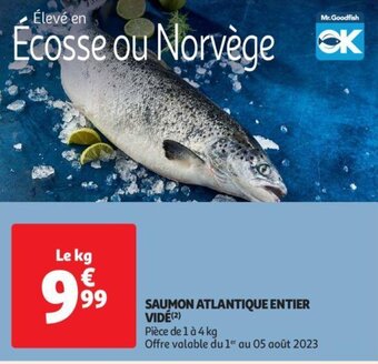 Auchan SAUMON ATLANTIQUE ENTIER VIDÉ aanbieding