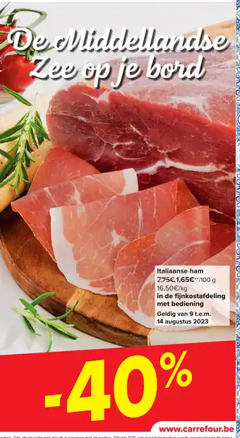 Carrefour Italiaanse ham aanbieding