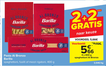 Carrefour Pasta Al Bronzo Barilla aanbieding