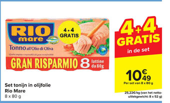 Carrefour Set tonijn in olijfolie Rio Mare aanbieding