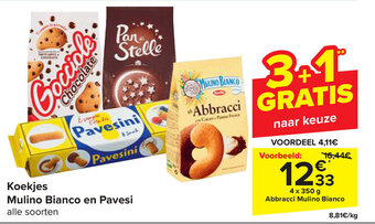 Carrefour Koekjes Mulino Bianco en Pavesi aanbieding