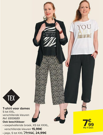 Carrefour Tex T-shirt voor Dames aanbieding