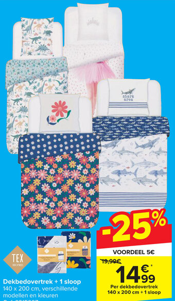 Carrefour Dekbedovertrek + 1 sloop aanbieding