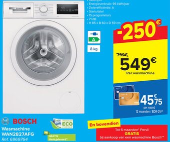 Carrefour BOSCH Wasmachine WAN2827AFG aanbieding