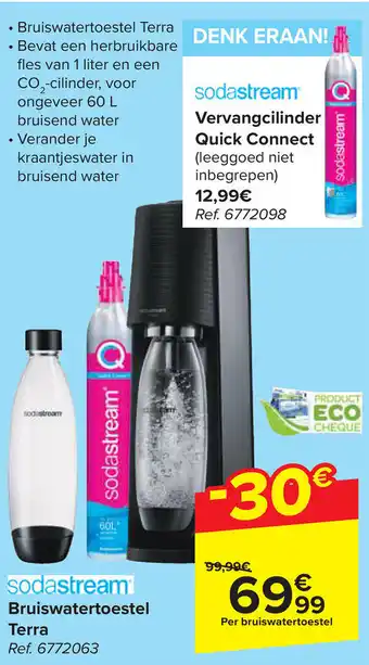 Carrefour sodastream Bruiswatertoestel terra aanbieding