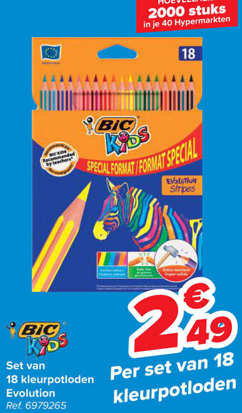 Carrefour BIC Set van 18 kleurpotloden Evolution aanbieding