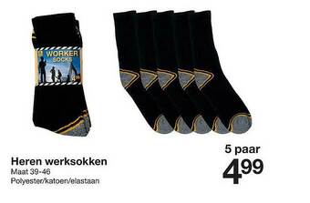 Zeeman Heren Werksokken aanbieding